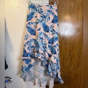 Dyaboo Floral Blue and Cream Skirt size S